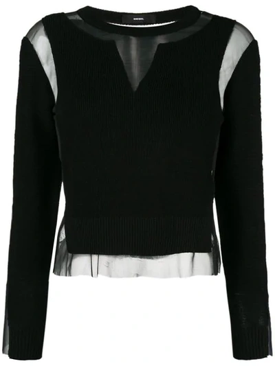 Shop Diesel Sheer Panel Jumper - Black