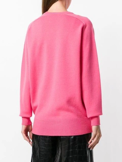 Shop Victoria Beckham Fine Knit Sweater In Pink