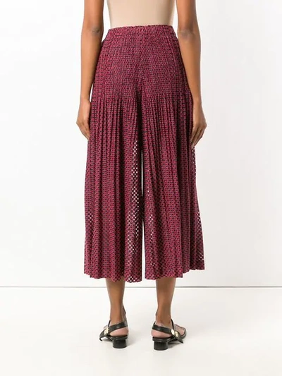 Shop Issey Miyake Pleats Please By  Patterned Palazzo Pants - Red