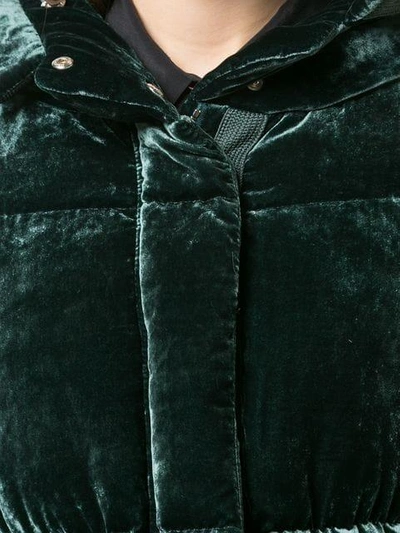 Shop Moncler Hooded Padded Jacket - Green