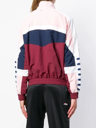 Shop Fila Colour-block Zipped Jacket - Red