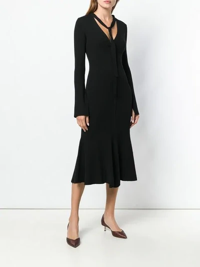 Shop Antonino Valenti Ribbed Knit Midi Dress - Black