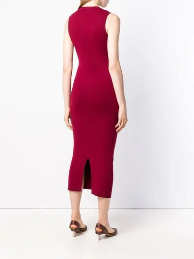 Shop Victoria Beckham Tube Midi Dress - Red