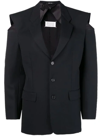 Shop Maison Margiela Cut-out Shoulder Blazer - Black