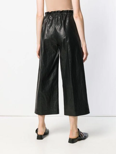 Shop Nude Cropped Wide Leg Trousers - Black