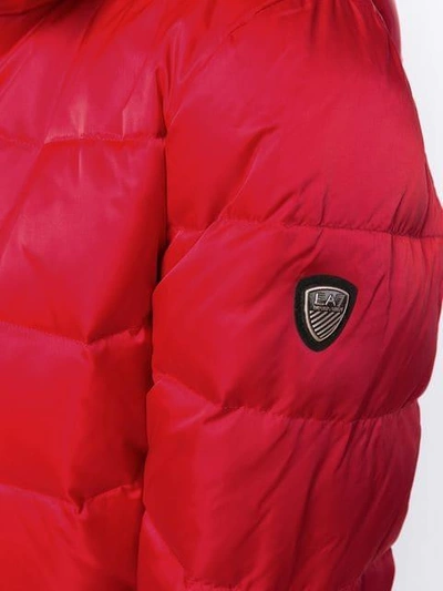 Shop Ea7 Emporio Armani Padded Jacket - Red