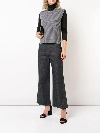 Shop Derek Lam Ribbed Knit Sleeveless Sweater - Grey