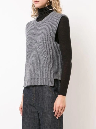 Shop Derek Lam Ribbed Knit Sleeveless Sweater - Grey