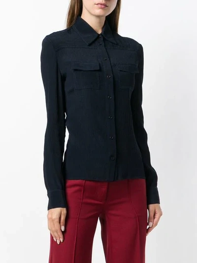 Shop Victoria Beckham Silk Shirt - Blue