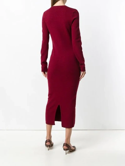 Shop Victoria Beckham Long Sweater Dress In Red