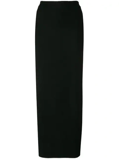 Shop Thom Krom Full Length Drawstring Jersey Knit Skirt In Black
