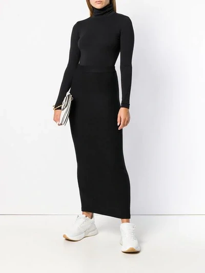 Shop Thom Krom Full Length Drawstring Jersey Knit Skirt In Black