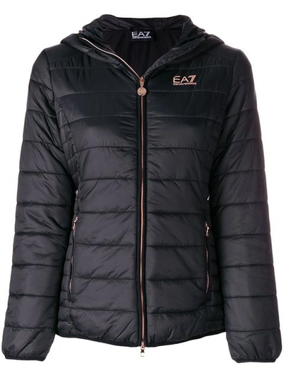 Shop Ea7 Emporio Armani Padded Jacket - Black