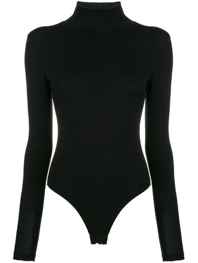 Shop Thom Krom Roll Neck Back Cutout Bodysuit - Black