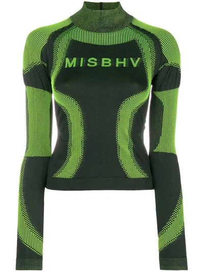 Shop Misbhv Turtleneck Logo Active Top In Black