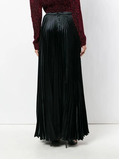 Shop Saint Laurent Pleated Long Skirt In Black