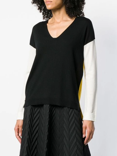 Shop Pierantoniogaspari Long-sleeved Knitted Top - Black