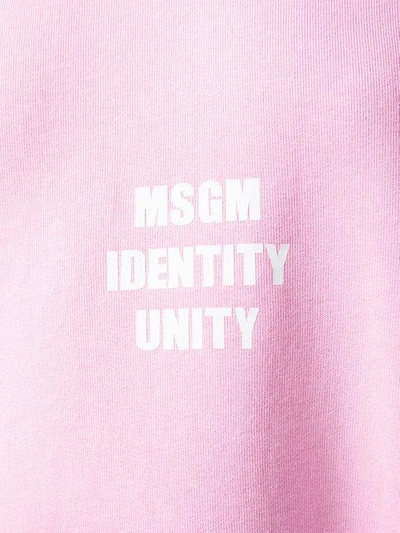 Shop Msgm Logo Print Sweatshirt - Pink
