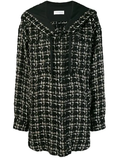 Shop Faith Connexion Hooded Tweed Coat In Black