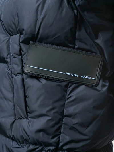 Shop Prada Oversized Puffer Coat - Blue