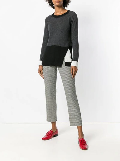 Shop Lamberto Losani Colour-block Fitted Sweater - Grey