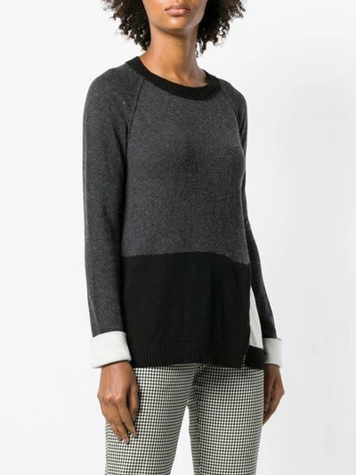 Shop Lamberto Losani Colour-block Fitted Sweater - Grey