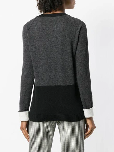 Shop Lamberto Losani Colour-block Fitted Sweater - Grey