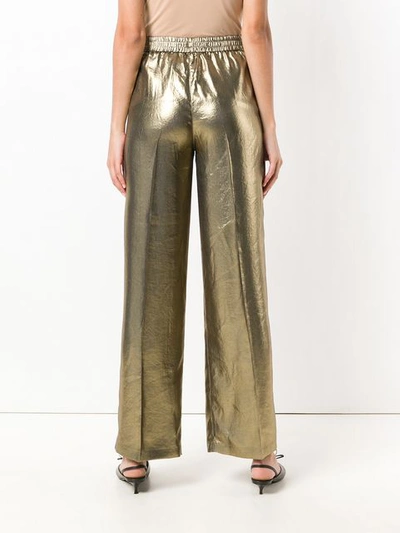 Shop 8pm Wide Leg Trousers - Metallic