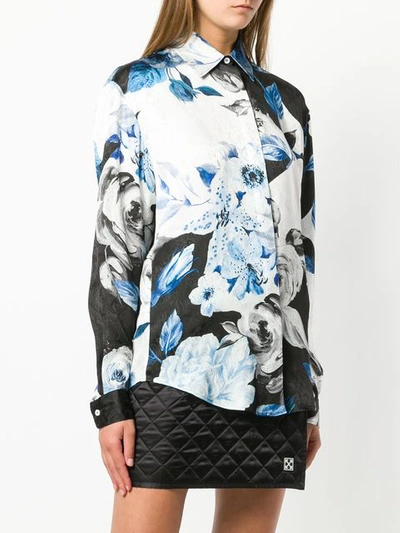 Shop Off-white Floral Basic Shirt - Blue