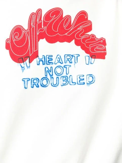 Off-white Heart Not Troubled Cotton Hoodie In White