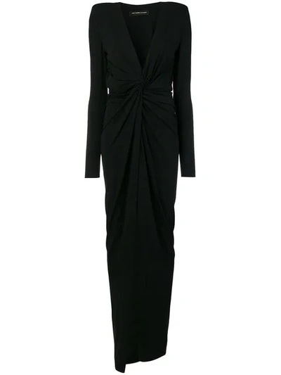 Shop Alexandre Vauthier Gathered Detail Maxi Dress In Black