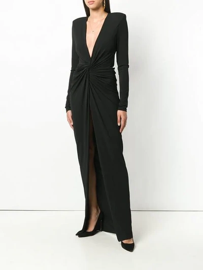 Shop Alexandre Vauthier Gathered Detail Maxi Dress In Black