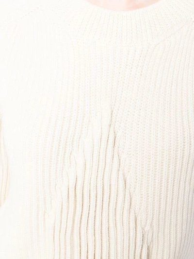 Shop Maison Margiela Ribbed Knit Sweater In Neutrals