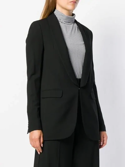 Shop Msgm Shawl Lapel Blazer In Black