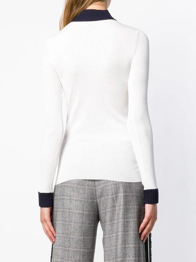 Shop Loewe Contrast Rib Knit Top In White