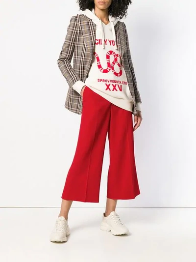 Shop Gucci Flared Cropped Trousers In Red