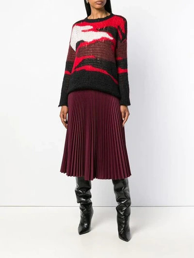 Shop Valentino Colour Block Knitted Sweater In Black