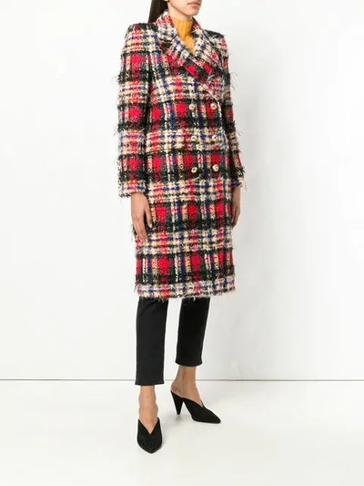 Shop Alexandre Vauthier Oversized Check Coat In Red