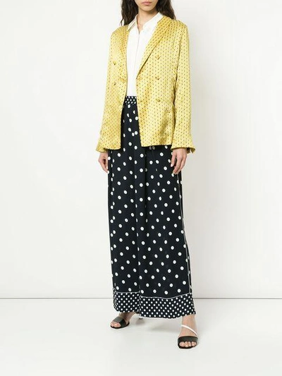 Shop Asceno Polka Dot Blazer-jacket - Yellow