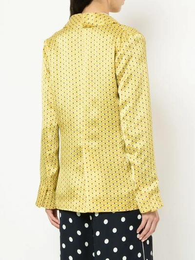 Shop Asceno Polka Dot Blazer-jacket - Yellow