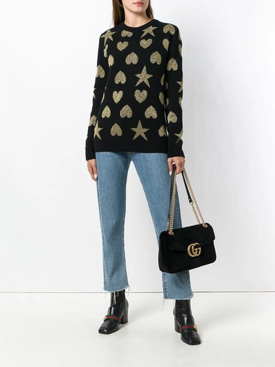 Shop Gucci Contrast Shape Knitted Sweater