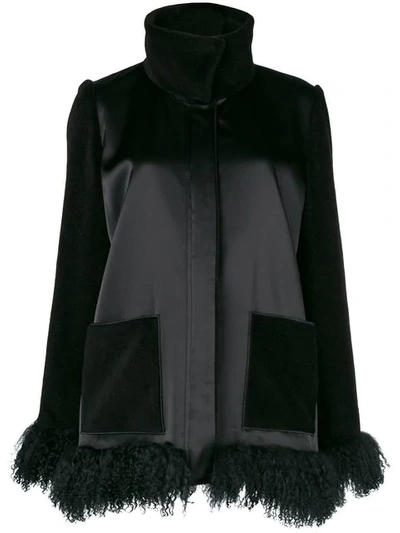 Shop Gianluca Capannolo Furry Hem Jacket - Black