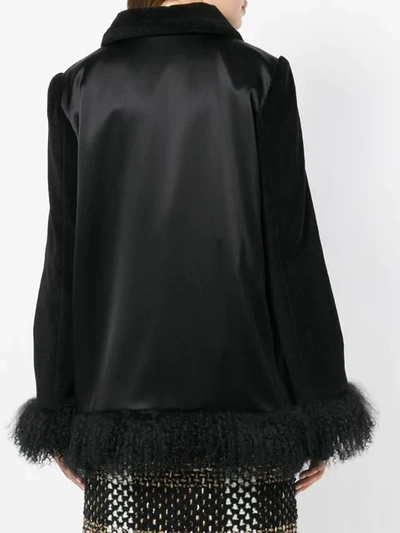 Shop Gianluca Capannolo Furry Hem Jacket - Black