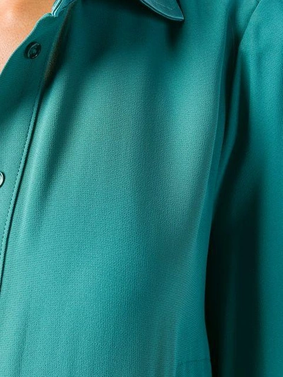 Shop Elisabetta Franchi Belted Long-sleeve Midi Dress - Green