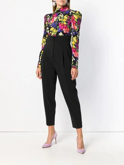 Shop Dolce & Gabbana Cropped High Waisted Trousers - Black