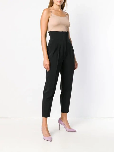 Shop Dolce & Gabbana Cropped High Waisted Trousers - Black