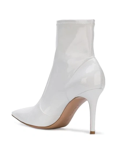 Shop Gianvito Rossi Pointed Ankle Boots In White