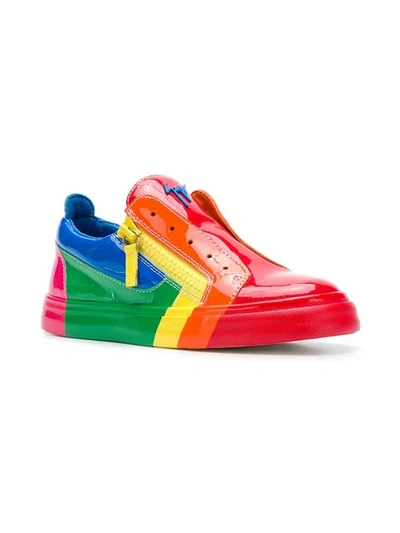 Shop Giuseppe Zanotti Design Rainbow Low-top Sneakers - Red