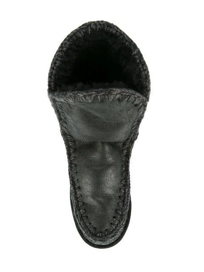 Shop Mou Stitched Snow Boots - Black