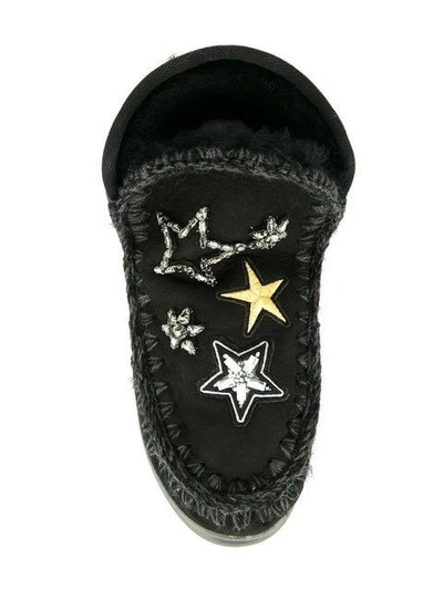 Shop Mou Embroidered Snow Boots In Black
